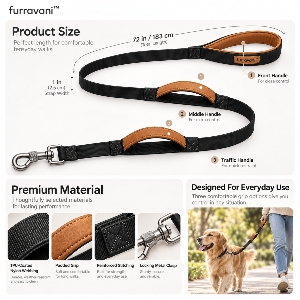 whiskvani™ Multi Grip Leash